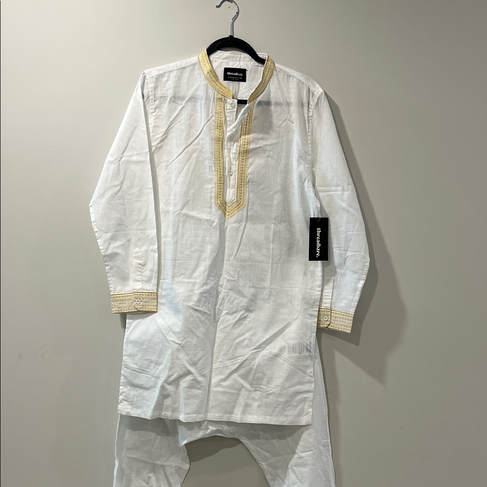 NWT White and Gold Kurta Set, Eid Collection